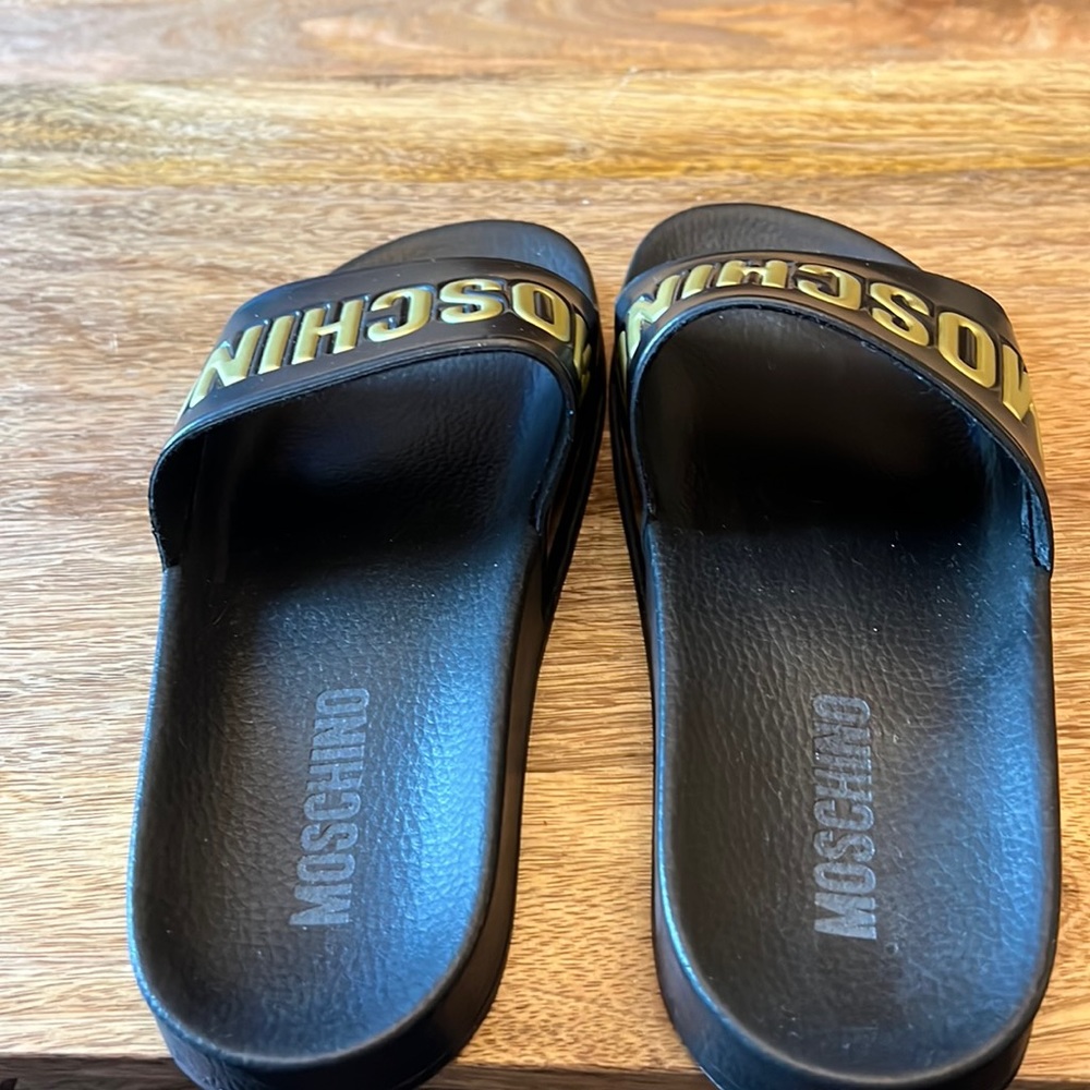 Moschino slip on sandals size 6.5